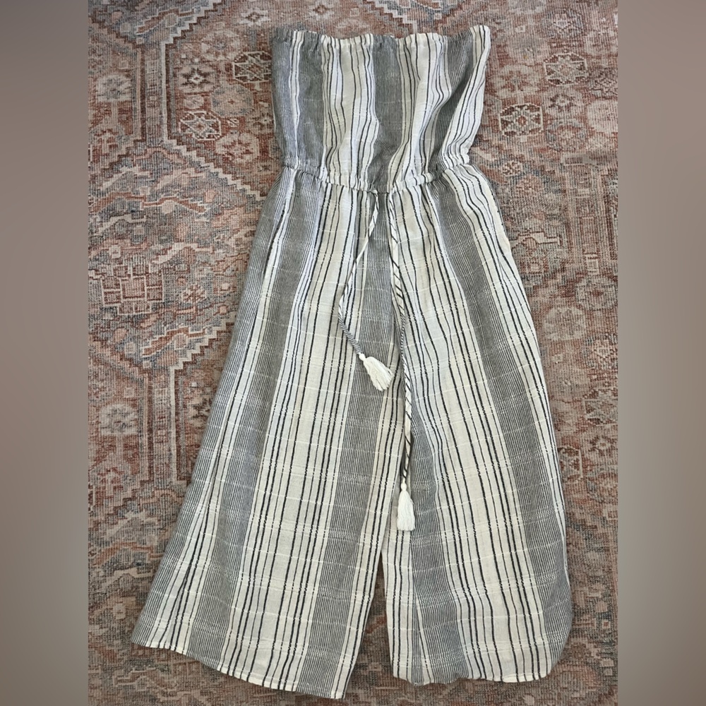 WRV strapless linen jumpsuit